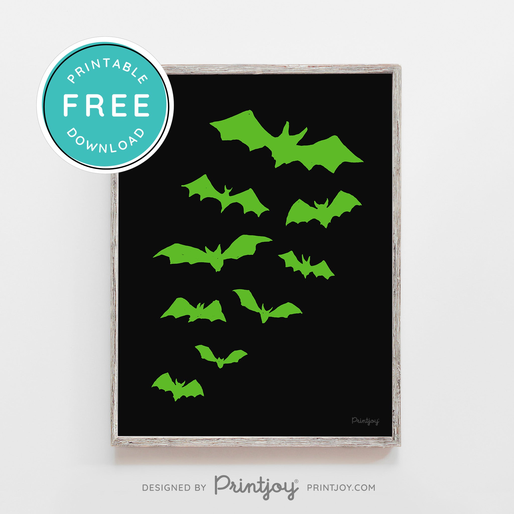 Free Bats Printable Wall Art • Halloween Decor • Free Download - Printjoy