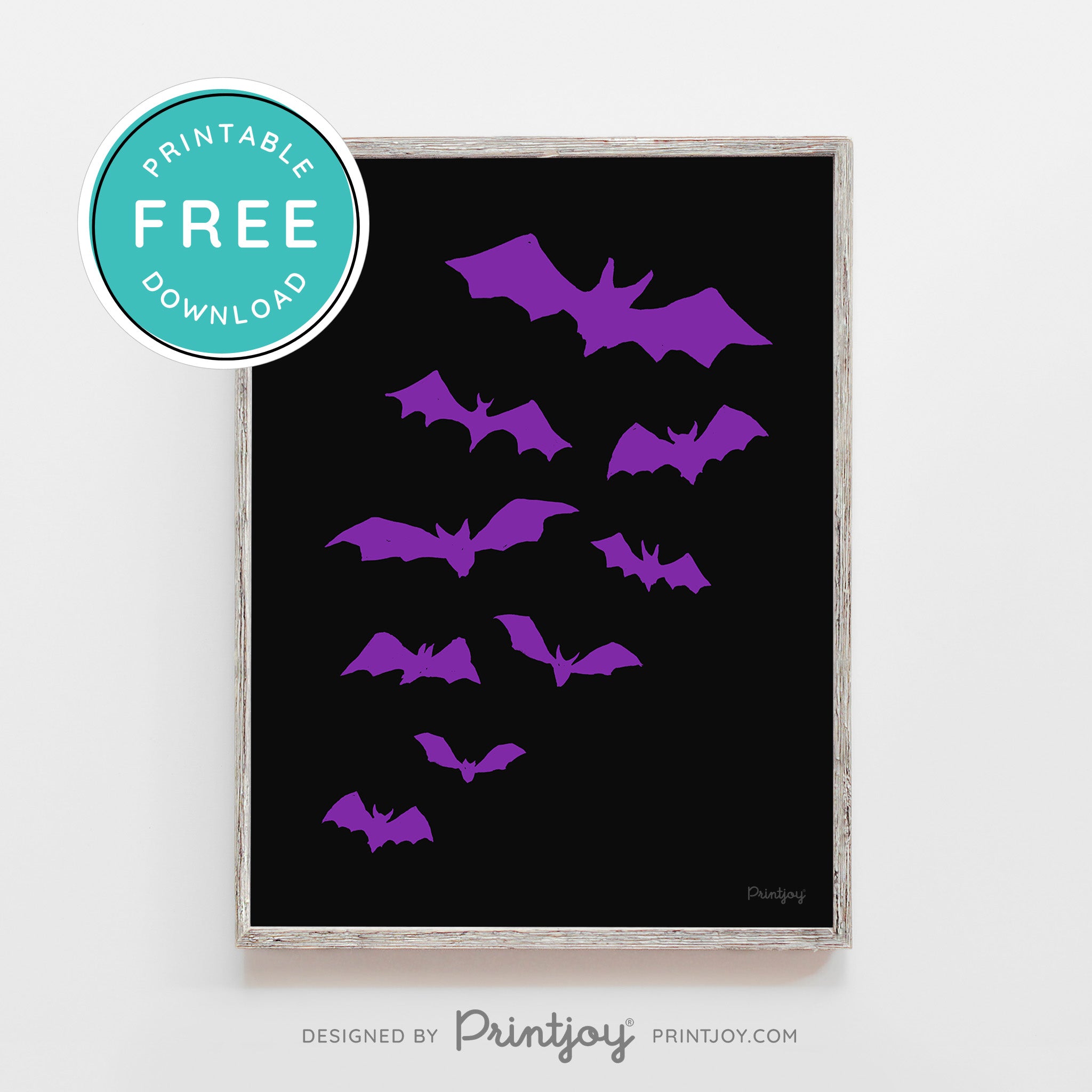 Free Bats Printable Wall Art • Halloween Decor • Free Download - Printjoy