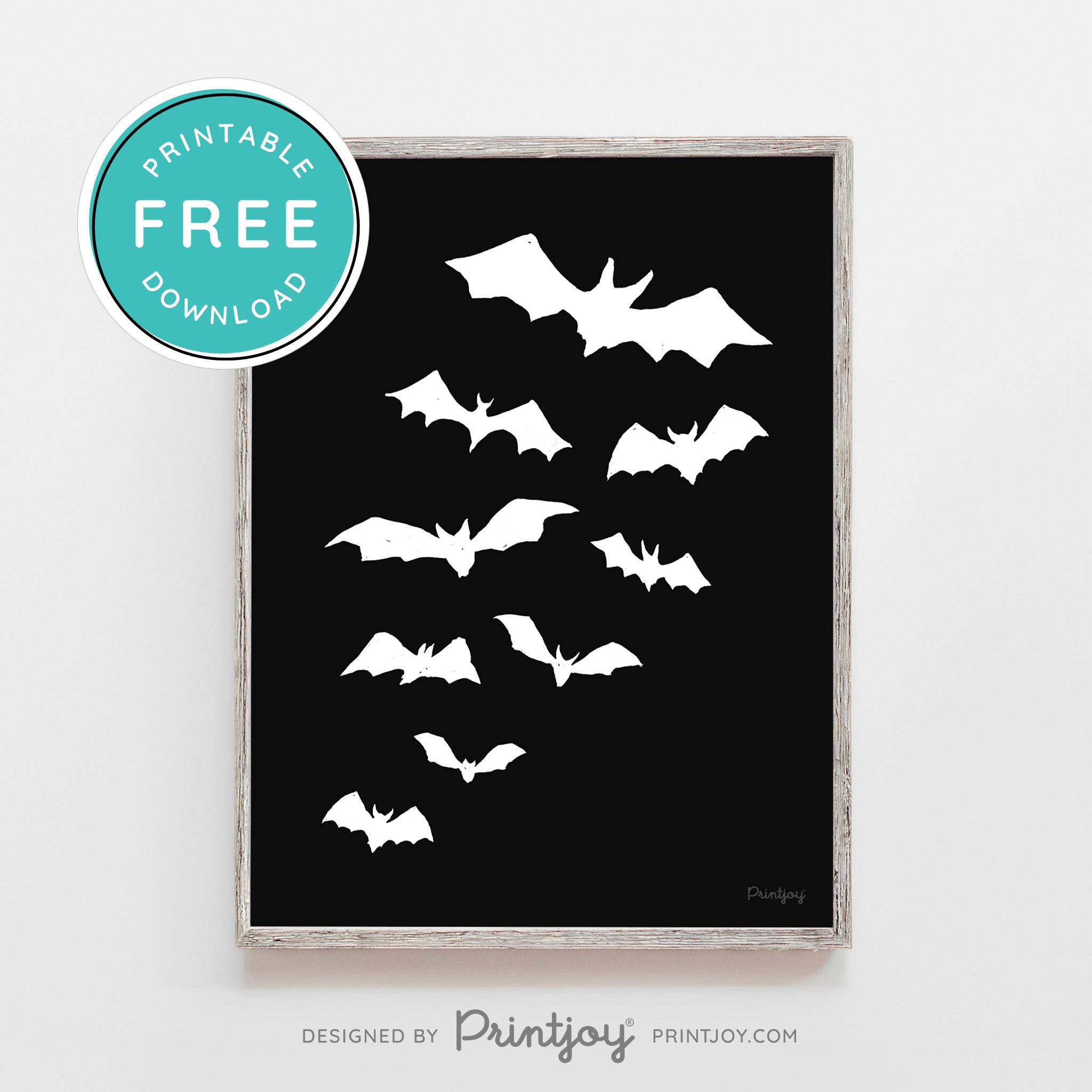 Free Bats Printable Wall Art • Halloween Decor • Free Download - Printjoy