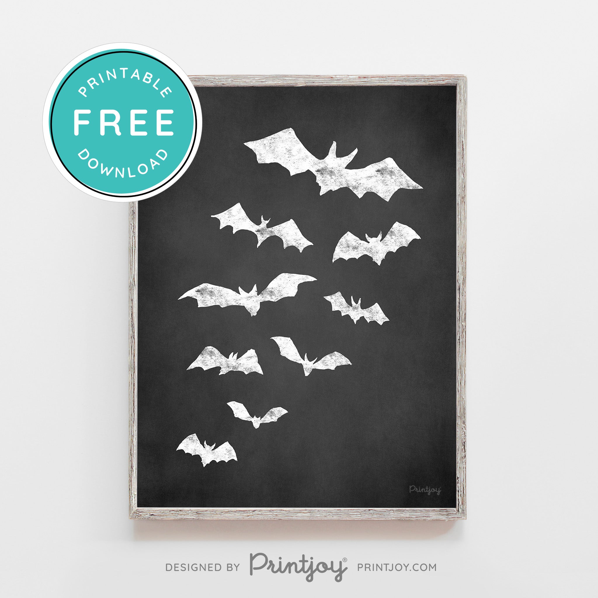 Free Bats Printable Wall Art • Halloween Decor • Free Download - Printjoy