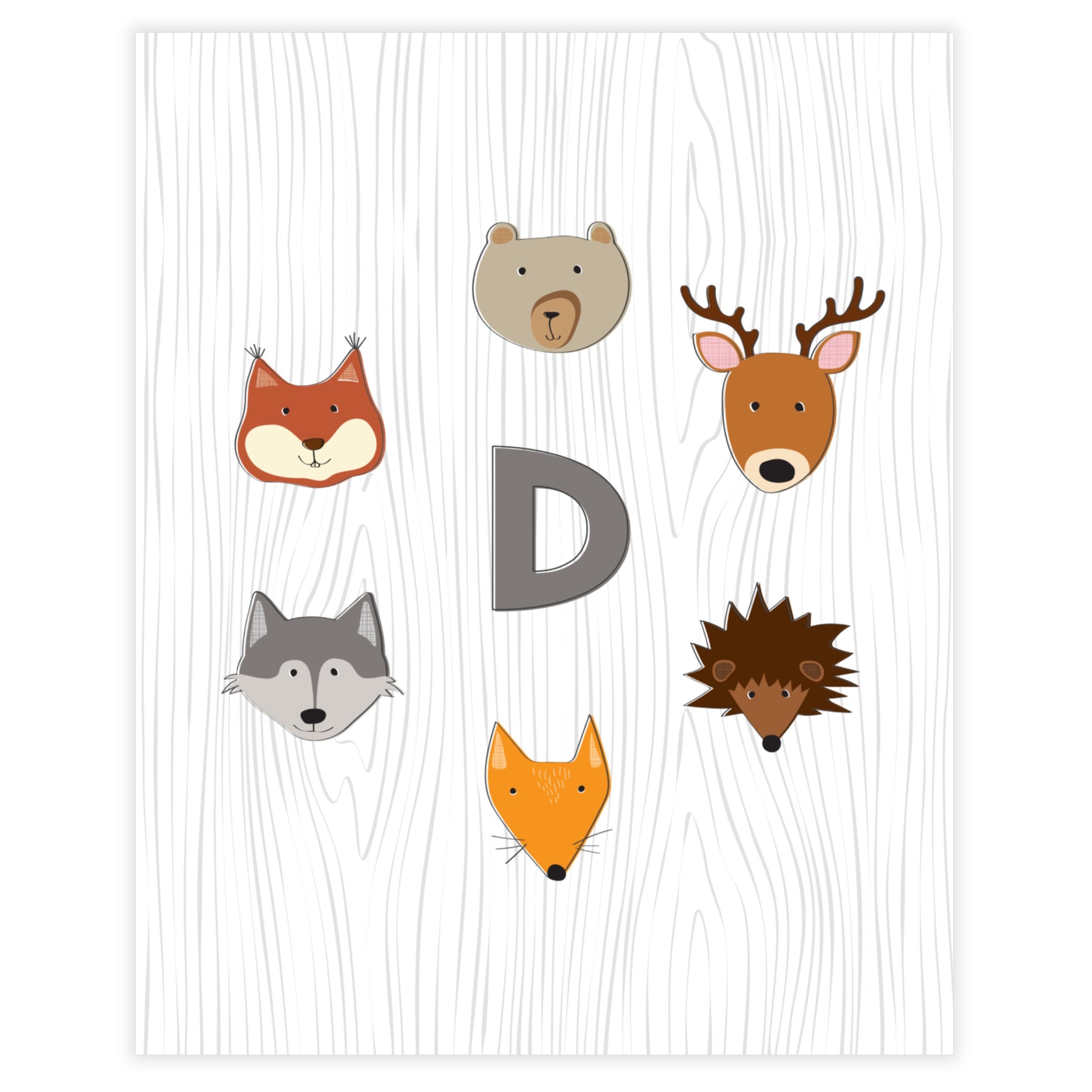 Woodland Monogram • Baby Boy Nursery • Wall Art Decor • Free Printable - Printjoy