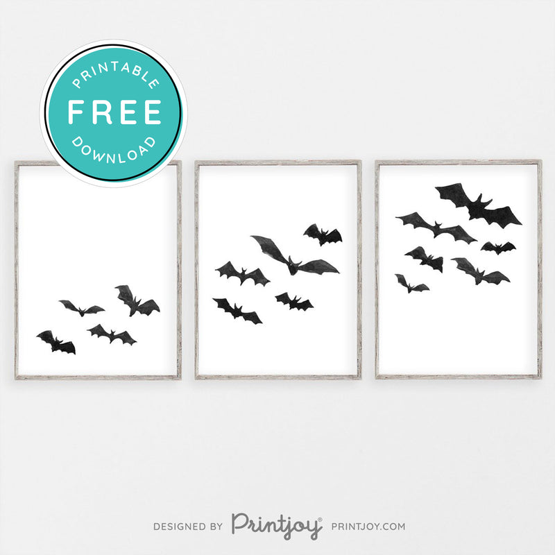Free Printable Bats Halloween Wall Art Decor Download - Printjoy