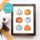 Free Printable Watercolor Pumpkins Fall Wall Art Decor Download - Printjoy