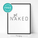 Get Naked • Bathroom Word Art Decor • Modern Farmhouse • Wall Art • Free Printable Download - Printjoy