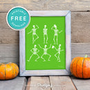 Free Dancing Skeletons Printable Wall Art • Halloween Decor • Free Download - Printjoy
