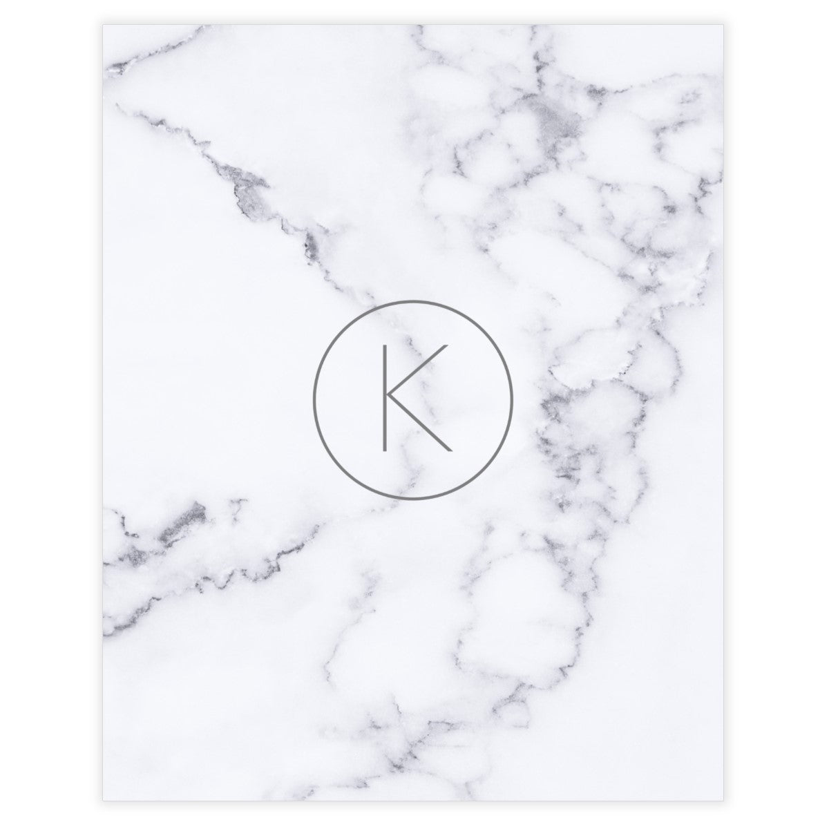 White Marble • Monogram • Modern • Wall Art Decor • Free Printable - Printjoy