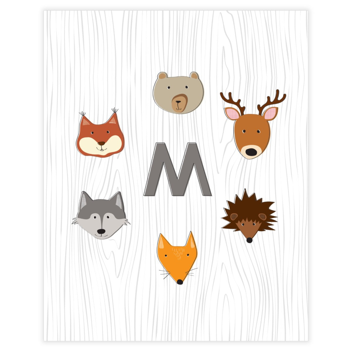 Woodland Monogram • Baby Boy Nursery • Wall Art Decor • Free Printable - Printjoy