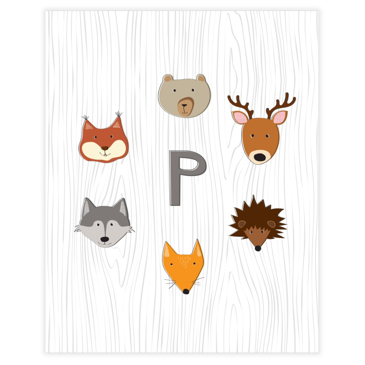 Woodland Monogram • Baby Boy Nursery • Wall Art Decor • Free Printable - Printjoy
