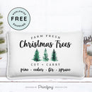 Farm Fresh Christmas Trees Modern Farmhouse Throw Pillow - Printjoy