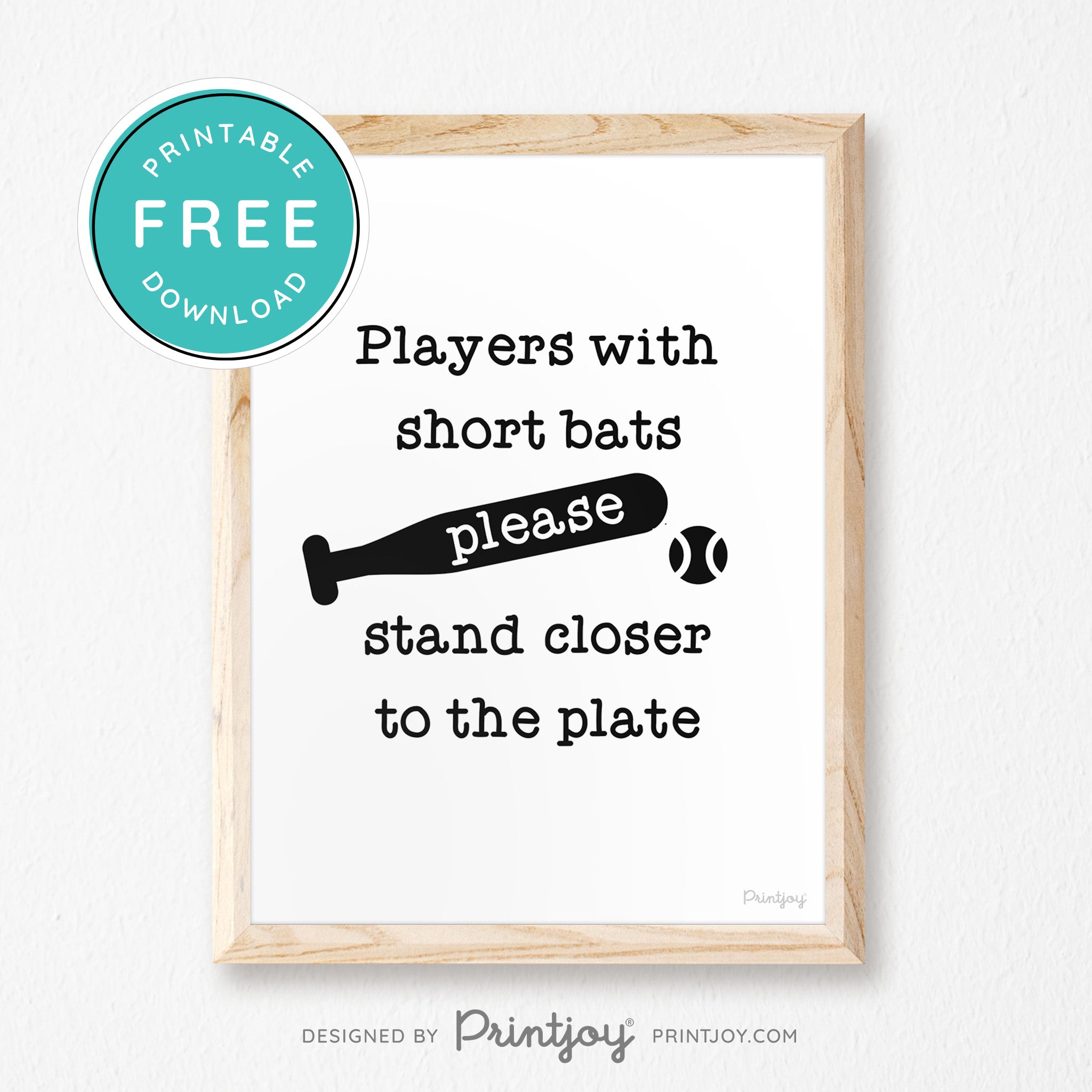 Players With Short Bats • Funny Boy Bathroom Decor • Modern Farmhouse • Wall Art • Free Printable Download - Printjoy