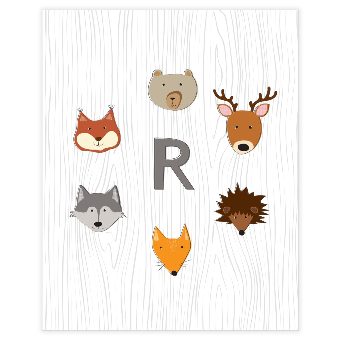 Woodland Monogram • Baby Boy Nursery • Wall Art Decor • Free Printable - Printjoy