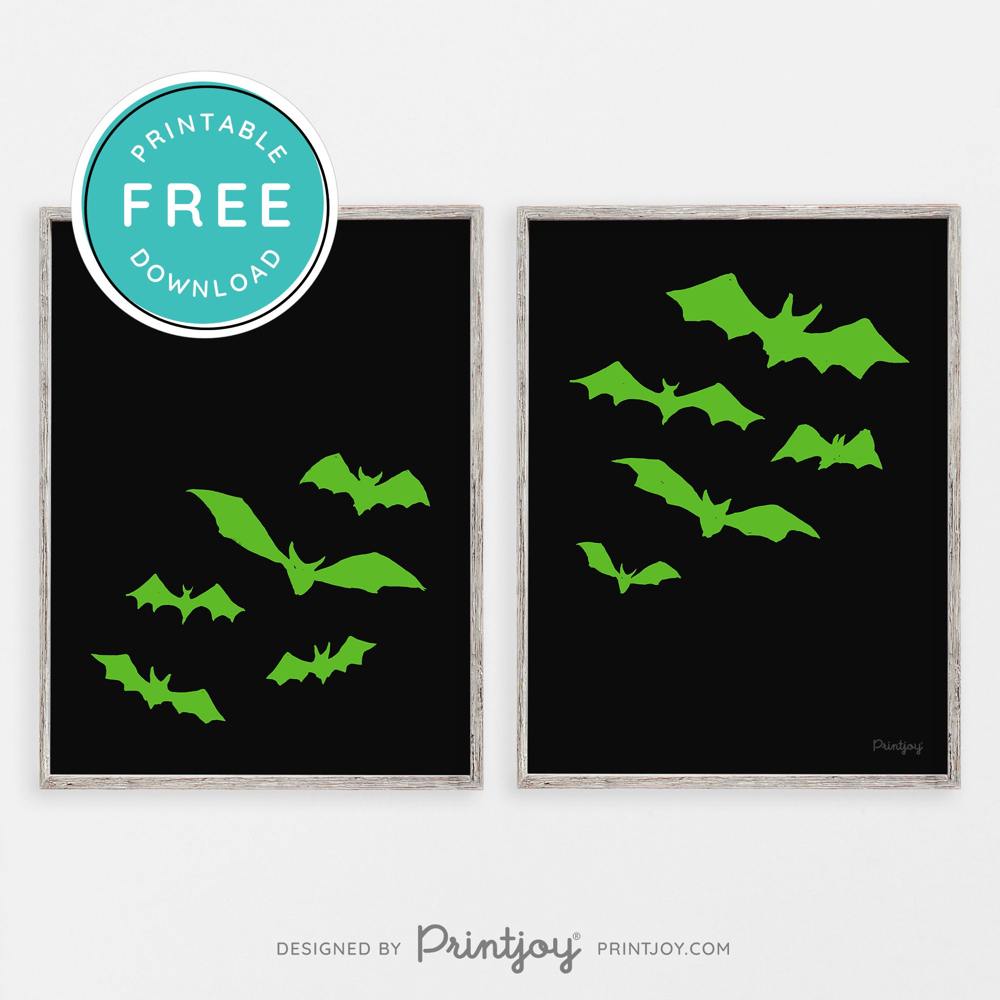 Free Bats Printable Wall Art • Halloween Decor • Free Download - Printjoy