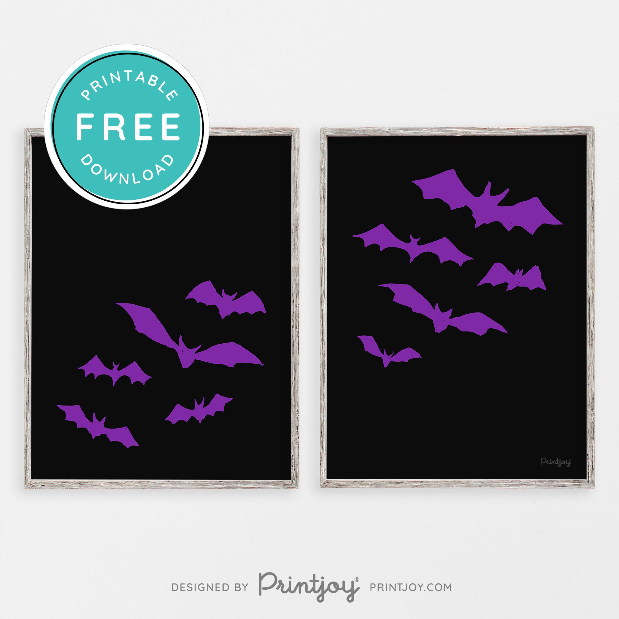 Free Bats Printable Wall Art • Halloween Decor • Free Download - Printjoy