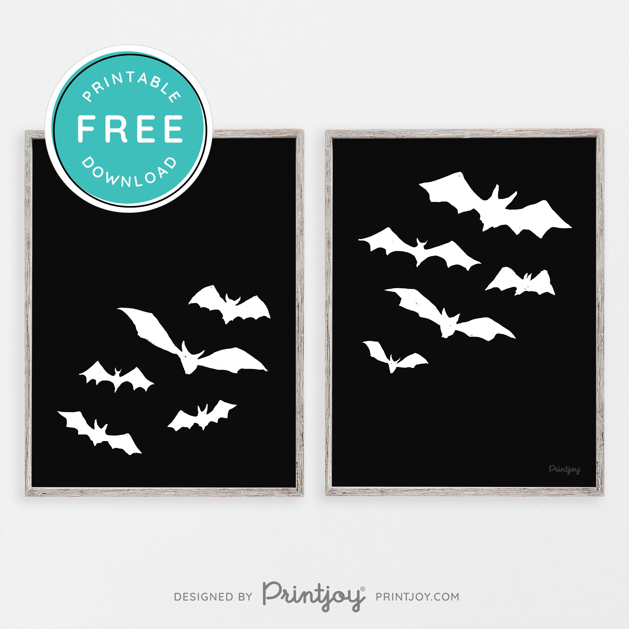 Free Bats Printable Wall Art • Halloween Decor • Free Download - Printjoy