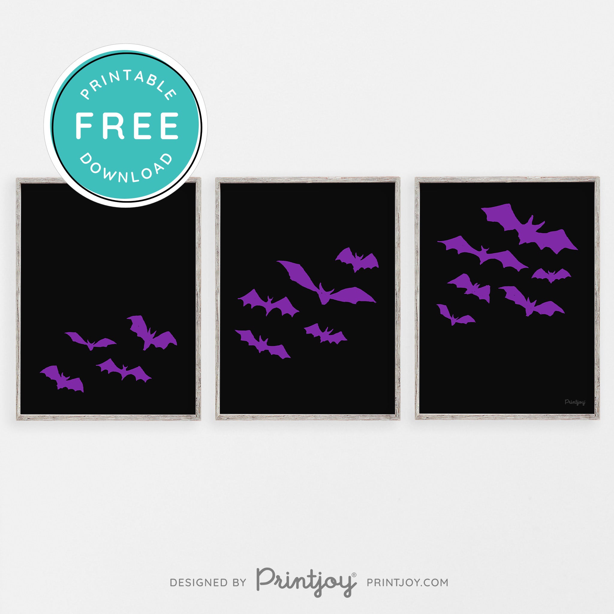 Free Bats Printable Wall Art • Halloween Decor • Free Download - Printjoy