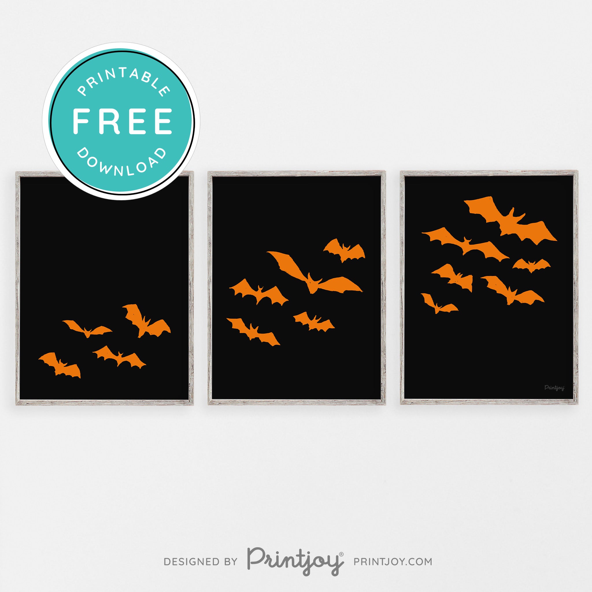 Free Bats Printable Wall Art • Halloween Decor • Free Download - Printjoy