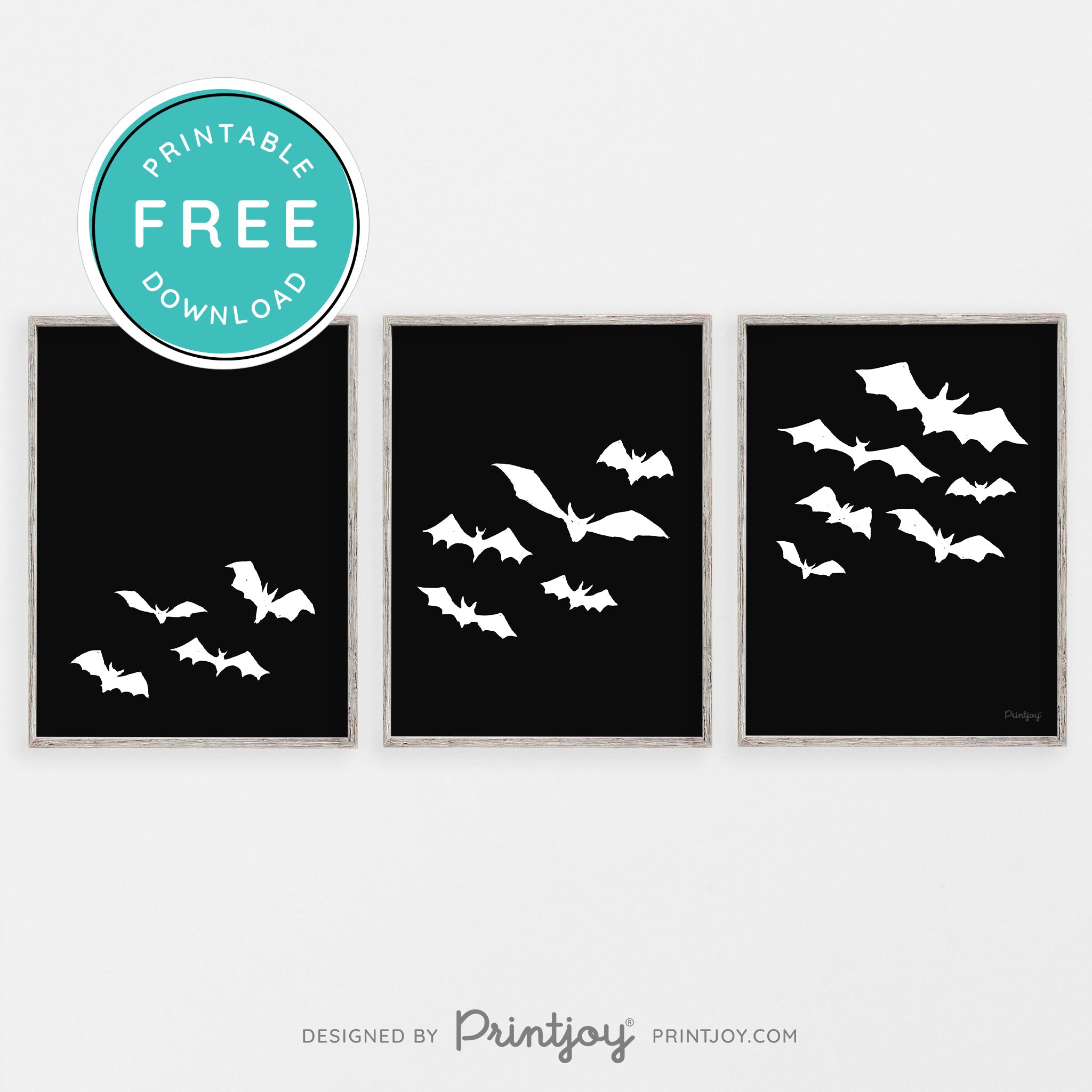 Free Bats Printable Wall Art • Halloween Decor • Free Download - Printjoy