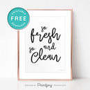 So Fresh And So Clean • Bathroom Decor • Modern Farmhouse • Wall Art • Free Printable Download - Printjoy