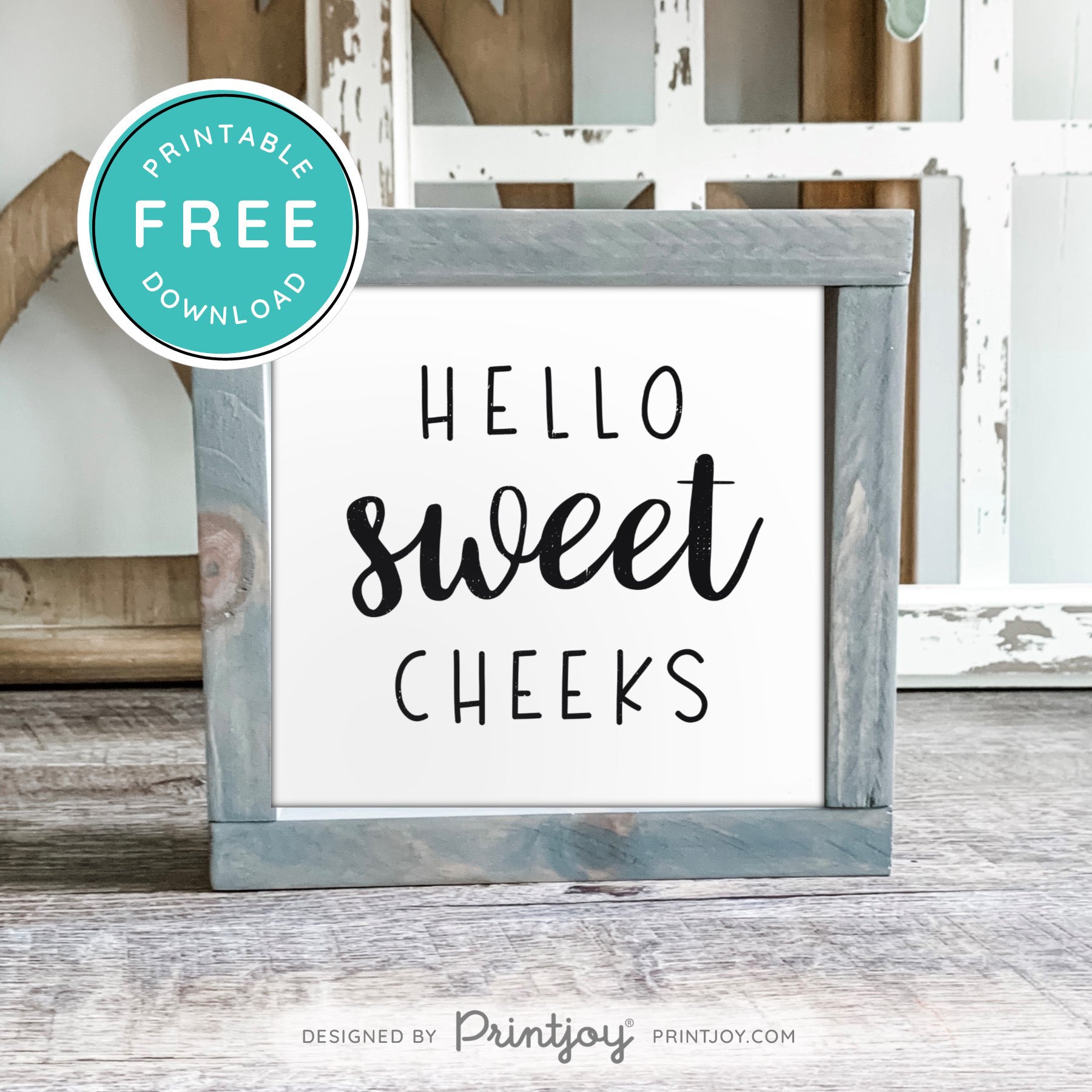 Free Printable Hello Sweet Cheeks Funny Bathroom Wall Art Decor Download - Printjoy