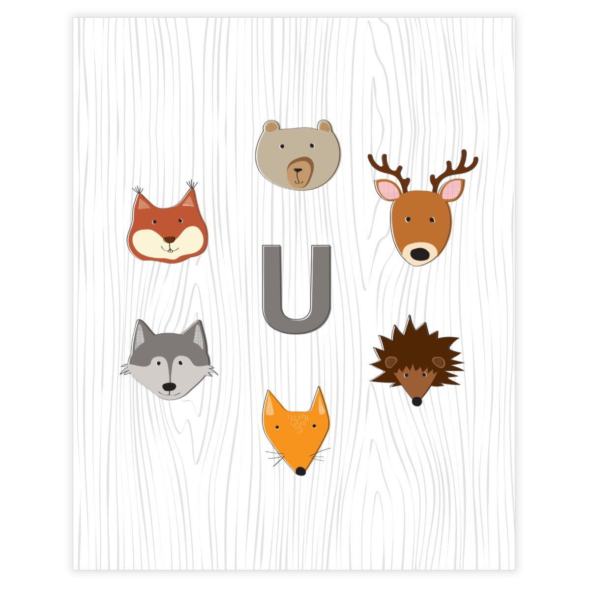 Woodland Monogram • Baby Boy Nursery • Wall Art Decor • Free Printable - Printjoy