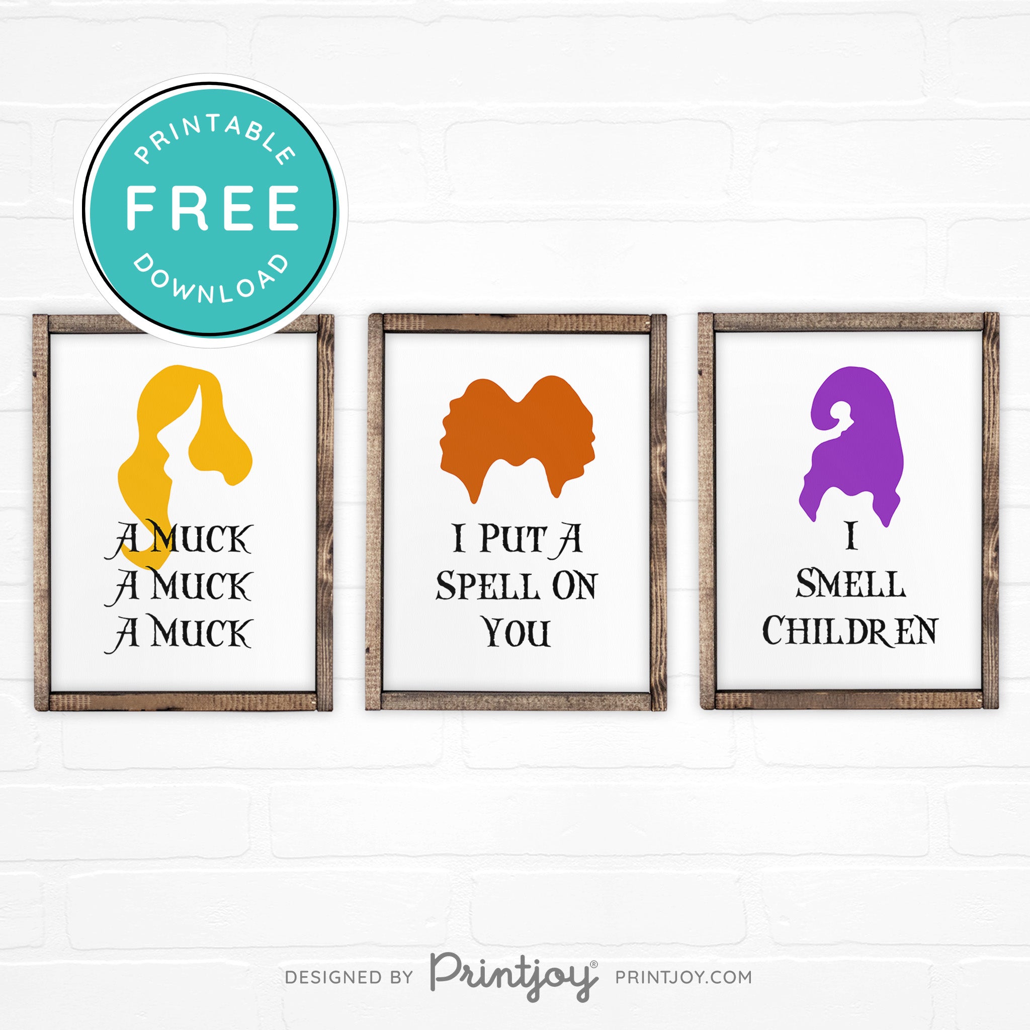 Free Printable Sanderson Sisters Set Of 3 Halloween Wall Art Decor Download - Printjoy