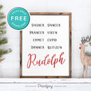 Free Printable Rudolph Reindeer Christmas Wall Art Decor Download - Printjoy