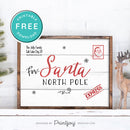 Free Printable Personalized Family Postcard Letter To Santa North Pole Christmas Wall Art Decor Download - Printjoy