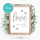 Love Is A Four Legged Word • Pet Lover Gift • Rustic Modern Farmhouse Decor • Free Printable Wall Art - Printjoy