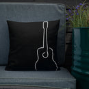 Acoustic Guitar Line Art Throw Pillow - Printjoy