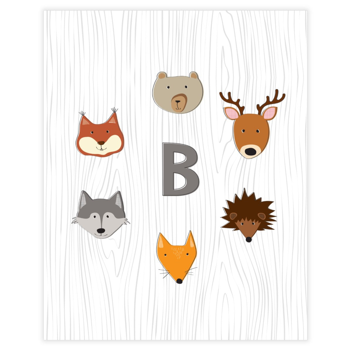 Woodland Monogram • Baby Boy Nursery • Wall Art Decor • Free Printable - Printjoy