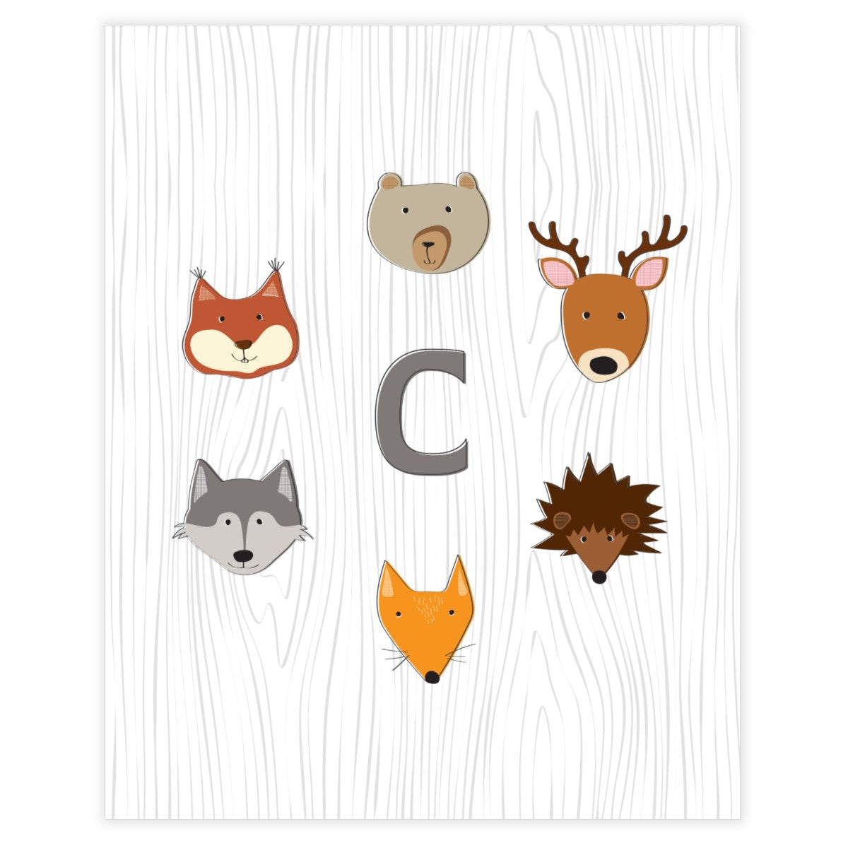 Woodland Monogram • Baby Boy Nursery • Wall Art Decor • Free Printable - Printjoy