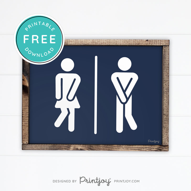 Gotta Go • Funny Bathroom Sign • Rustic Modern Farmhouse • White • Wall Art Decor • Free Printable Download - Printjoy