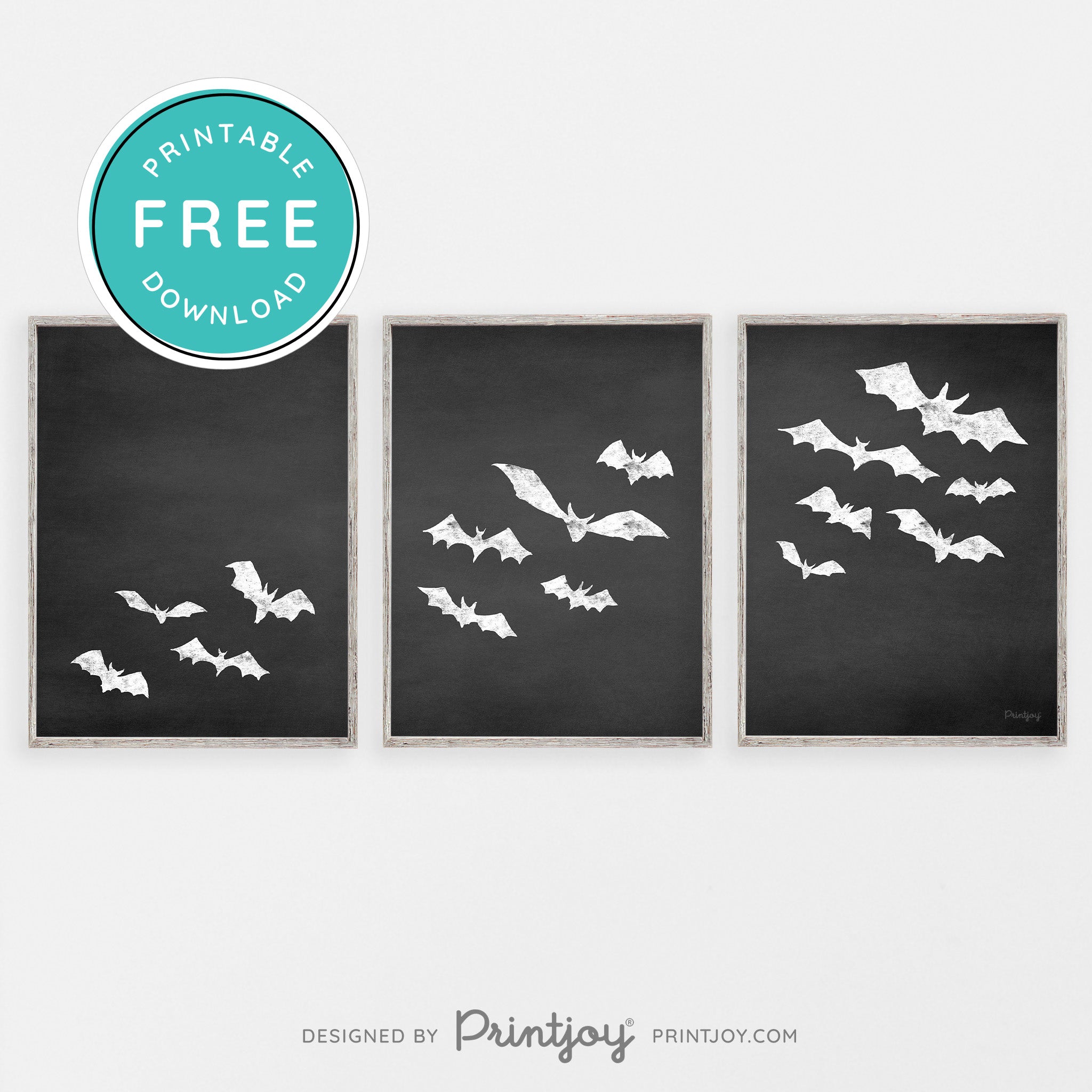 Free Bats Printable Wall Art • Halloween Decor • Free Download - Printjoy